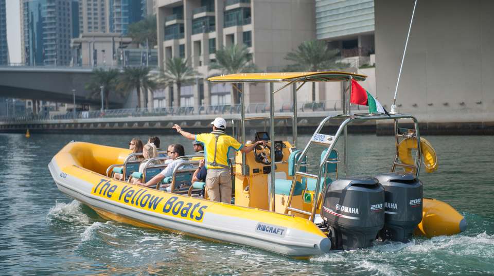 75 Min - The Atlantis Sightseeing Boat Tour Dubai Marina - The Yellow Boats - UAE