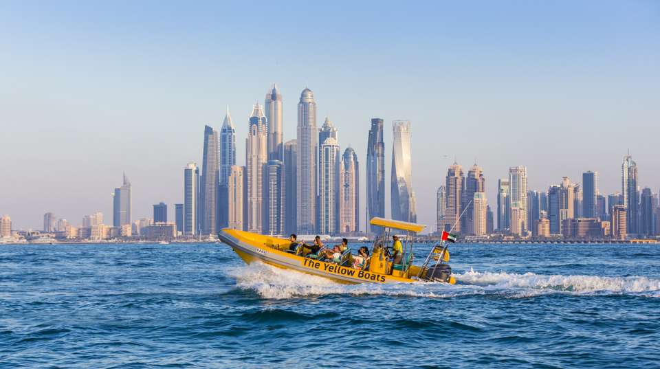 75 Min - The Atlantis Sightseeing Boat Tour Dubai Marina - The Yellow Boats - UAE