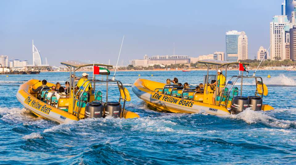 75 Min - The Atlantis Sightseeing Boat Tour Dubai Marina - The Yellow Boats - UAE