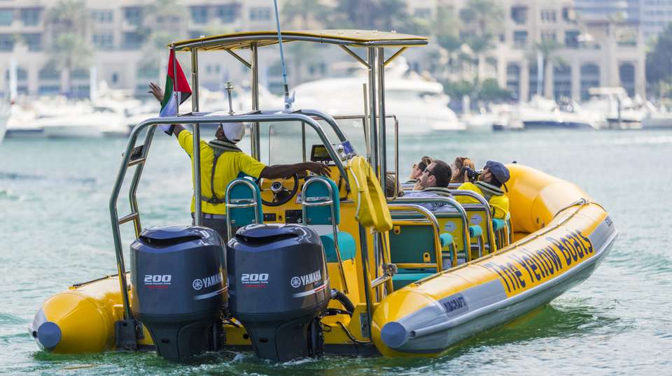 60 Min - Marina Cruise Sightseeing Dubai Tour - The Yellow Boats - UAE