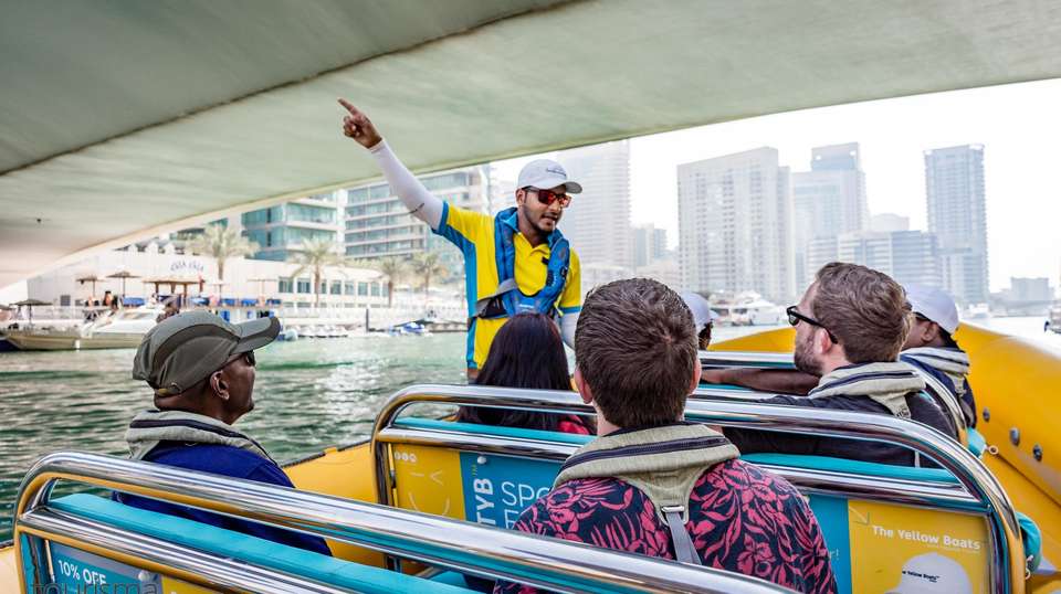 60 Min - Marina Cruise Sightseeing Dubai Tour - The Yellow Boats - UAE