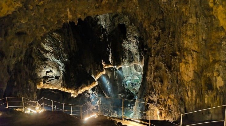 The inside view of Skocjan Cave in Slovenia.