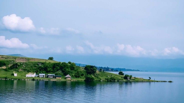 A scenic view of Lake Kivu, Rwanda