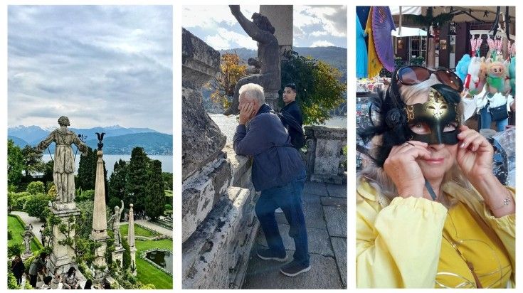 A collage of photographs from Oleg and wife's trip to Italy