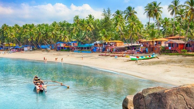 The view of beach in Goa on a clear day during your 4 days in India. A beautiful Goa beach in India.