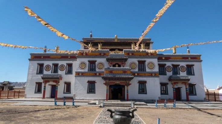 Erdene Zuu Monastery in Kharkhorin is one of the earliest surviving Buddhist monasteries in Mongolia. Erdene Zuu Monastery in Kharkhorin, Mongolia.