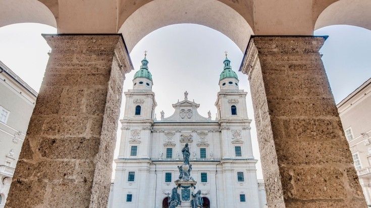 See the Cathedral square in Salzburg while spending 4 days in Austria.