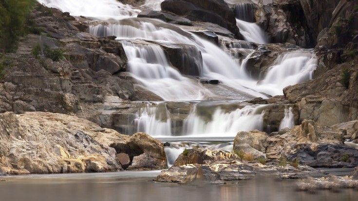 Waterfall at Be Ba National Park in Vietnam.