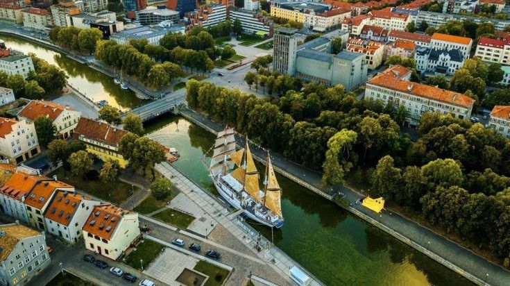 A picturesque view of the port city of Klaipeda in Lithuania.