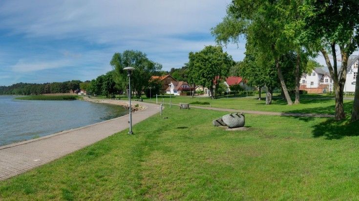 A serene view of seaside resort town of Juodkrantė in Lithuania.