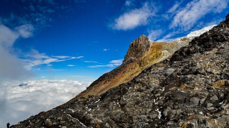 Mountaineering at Cerro Negro in Nevado del Tolima.