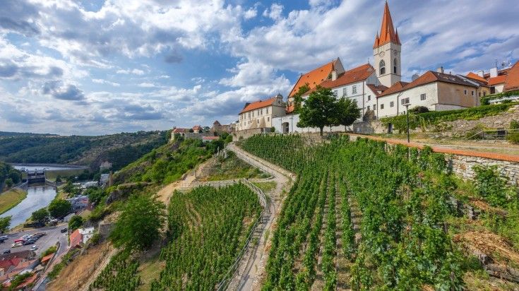 Paradise vineyard in Znojmo on a cloudy day in Czech Republic. Paradise vineyard in Znojmo on a cloudy day in Czech Republic.