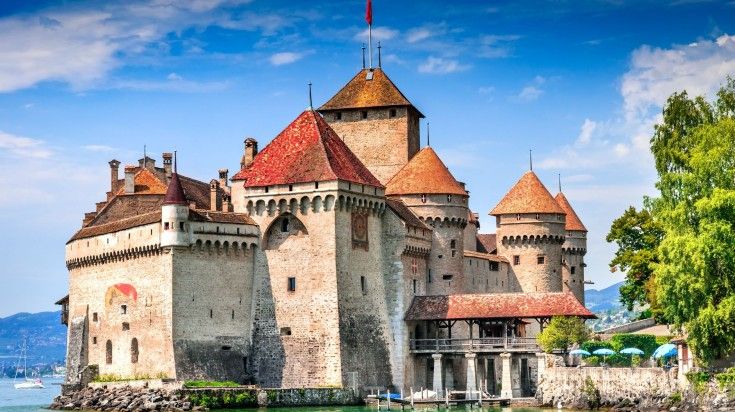 See Chillon Castle on a sunny day in Geneva while spending 7 days in Switzerland.