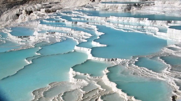 Relax at the thermal pools in Pamukkale while spending 6 days in Turkey.