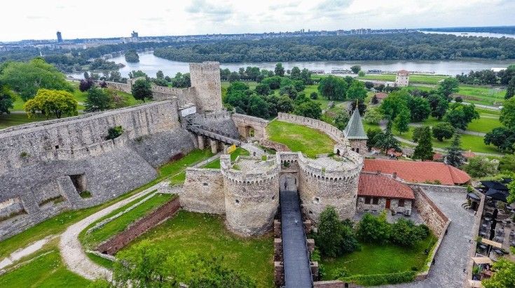 View of Kalemegdan Fortress and Danube River in Belgrade