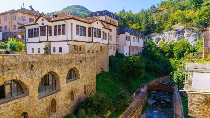 A view of building and bridges in the town Kratovo, Macedonia.