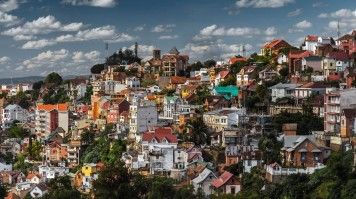 Crowded but colorful hilltop city of Antananarivo