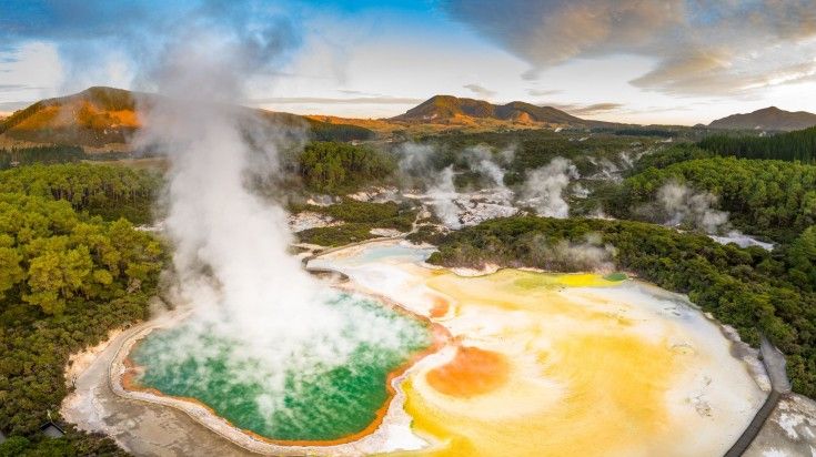A hot thermal spring at Rotorua. A hot thermal spring at Rotorua.