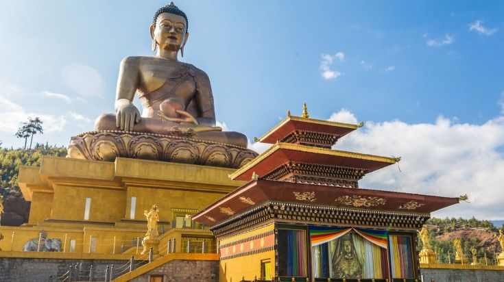 The Great Budhha Dordenma admist the ruins of Kuensel Phodrang in Thimphu. The Great Budhha Dordenma admist the ruins of Kuensel Phodrang in Thimphu.
