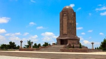 Nestled just outside the vibrant city of Ganja, Azerbaijan, the Nizami Ganjavi Mausoleum was built in honor of the renowned 12th-century Persian poet Nizami Ganjavi. Nizami Ganjavi Mausoleum located in Ganja, Azerbaijan