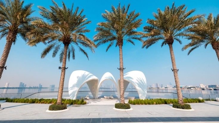 Beautiful Dubai view from Dubai Creek Harbor District.