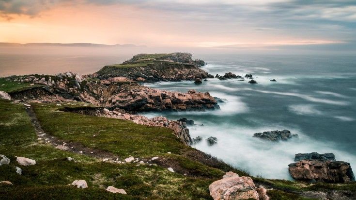 The view of Cape Breton during dusk in Canada.