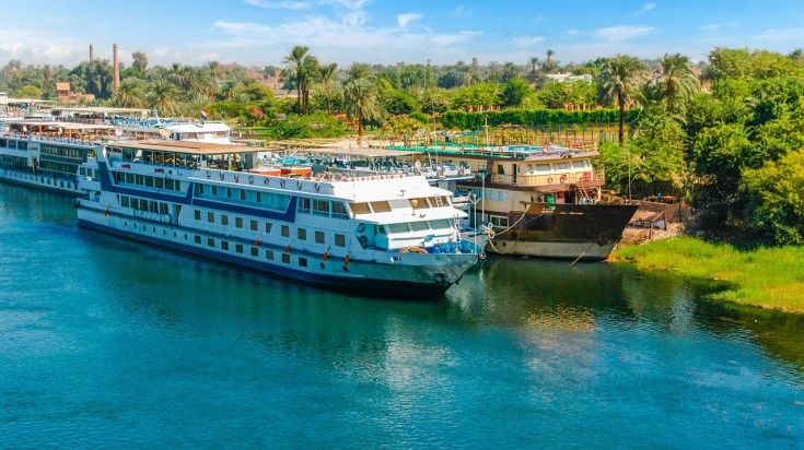 Cruise ship on the Nile river of Cairo.