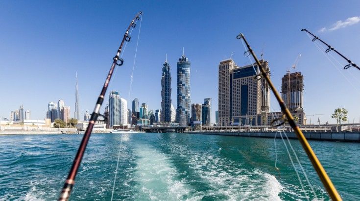 Dubai Canal as seen on a fishing cruise.