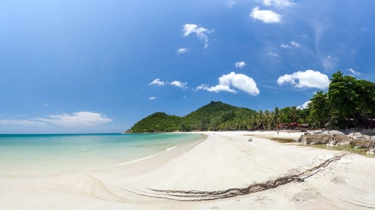 Panoramic view of Bottle Beach on a clear day in Thailand.