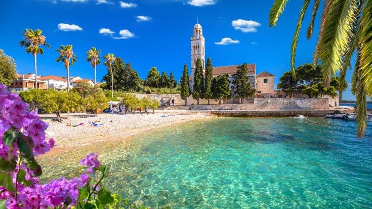 Turquoise beach on a clear day in Hvar Island; 9 days in Croatia.