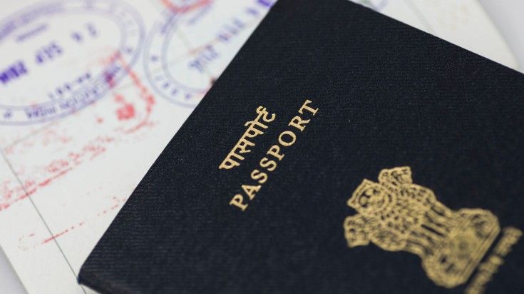 A passport on the table.