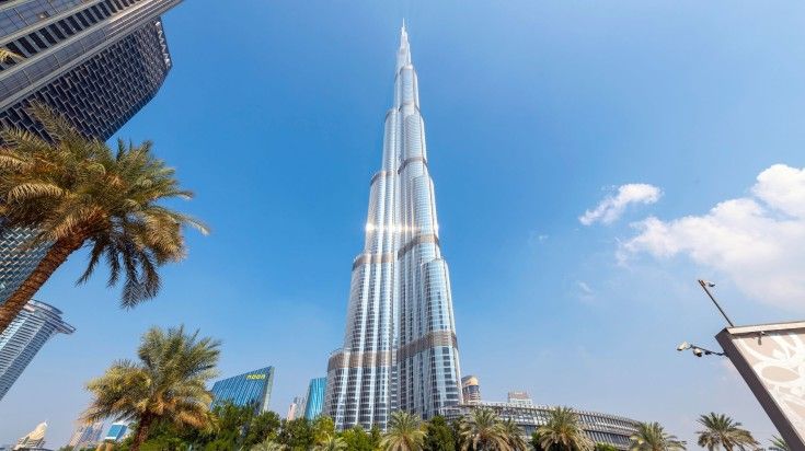 Low angle view of the Burj Khalifa skyscraper witnessed when spending 6 days in Dubai. Burj Khalifa skyscraper witnessed when spending 6 days in Dubai.