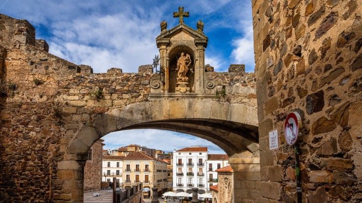 Main square of Caceres in Extremadura.