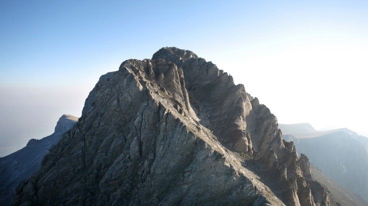 The view of Mount Olympus during a summer morning in Greece.