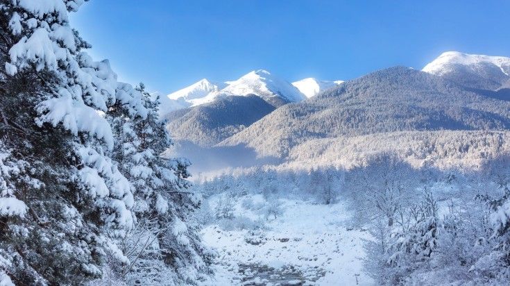 Pirin Mountain peaks and River Glazne during five days in Bulgaria.