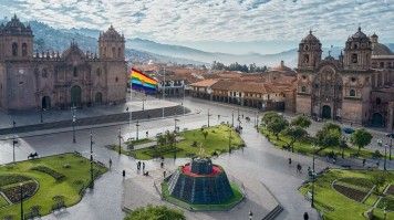 Plaza de Armas in Cusco during an 8-day tour of Peru.