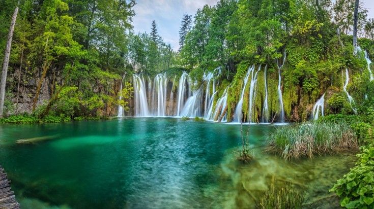 The view of Plitvice Lake on a clear day during your 2 weeks in Croatia.