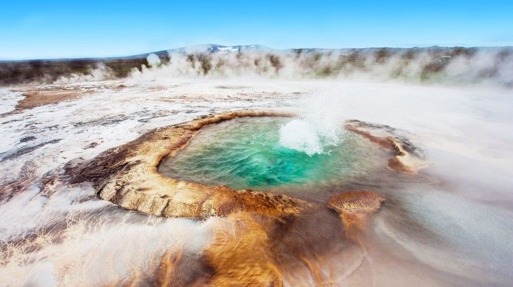 Pool with boiling geothermal water at Hveravellir.