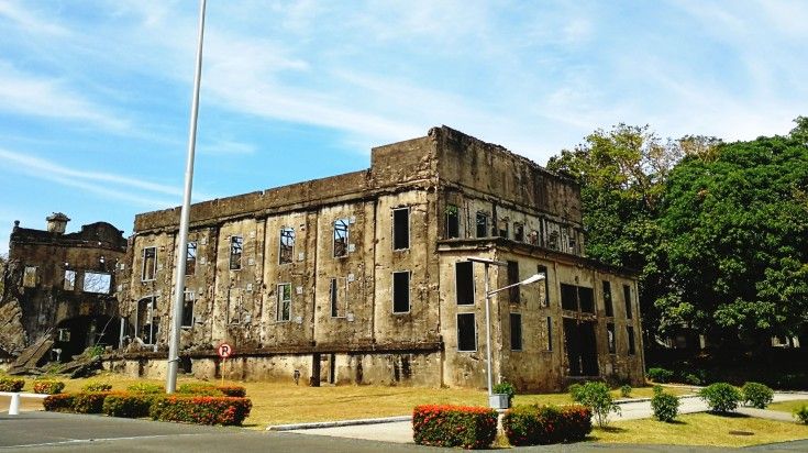 The ruins in Corregidor Island on a clear day in the Philippines.