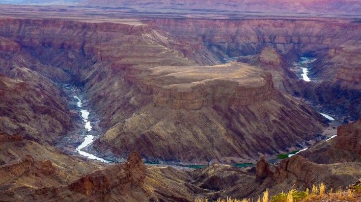 Scenic view of the Fish River Canyon enjoyed during one week in Namibia.