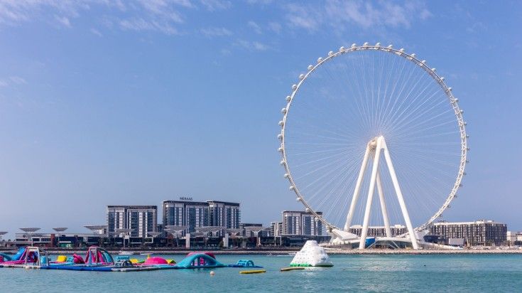 Bluewaters Island with Dubai Eye, the world's tallest ferris wheel.