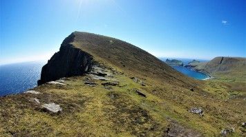 St Kilda, with its deserted islands, features dramatic sea cliffs.