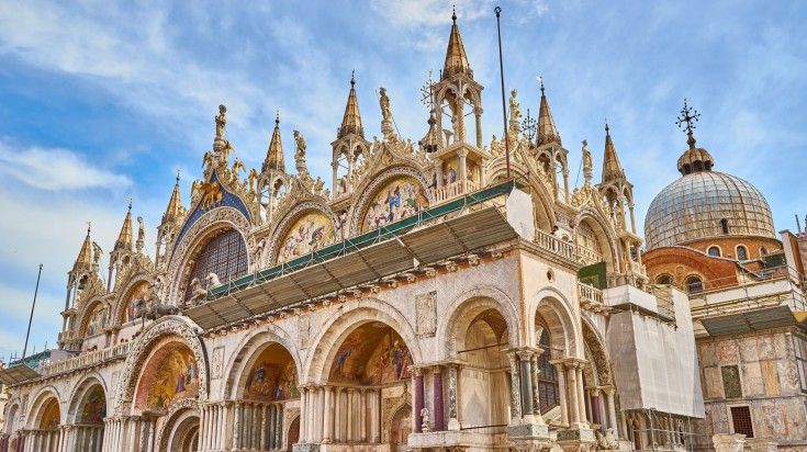 St.Mark's Sqaure on a clear day in Venice, Italy.