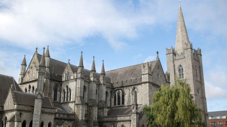 Close view of St.Patrick's Cathedral during a summer evening in Ireland.
