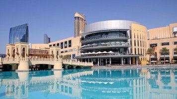 The exterior of Dubai Mall captured during the morning.
