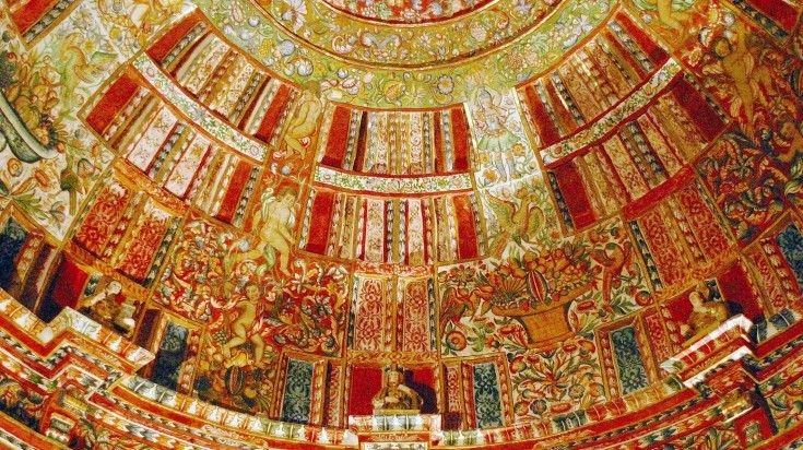 The ornately decorated interior of the Chapel of Saint Ignacious, Plaza de