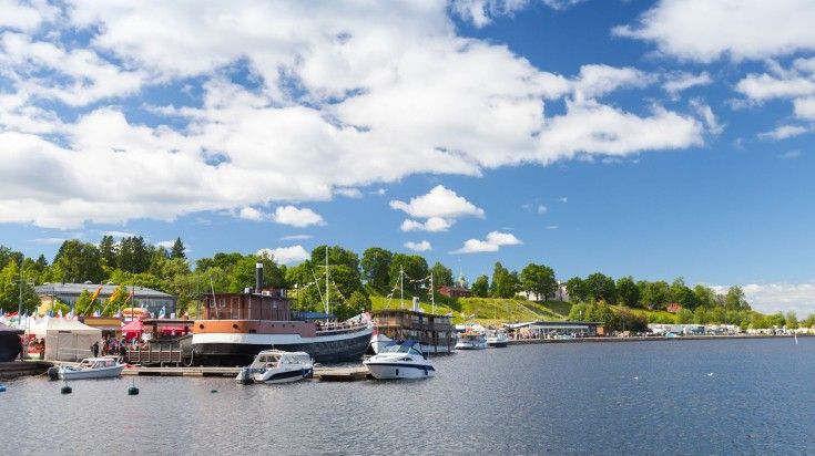 The landscape of Lappeenranta harbor on a summer afternoon in Finland. The landscape of Lappeenranta harbor on a summer afternoon in Finland.