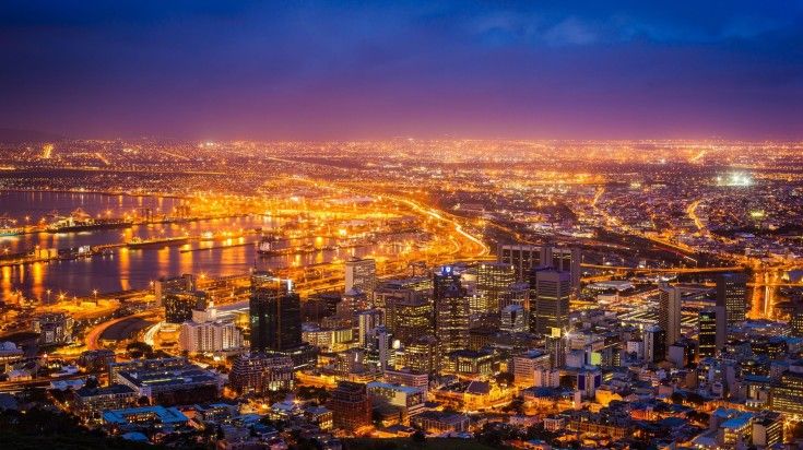 View of Cape Town at dawn.