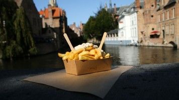 The traditional street food snack, the Belgian Fries