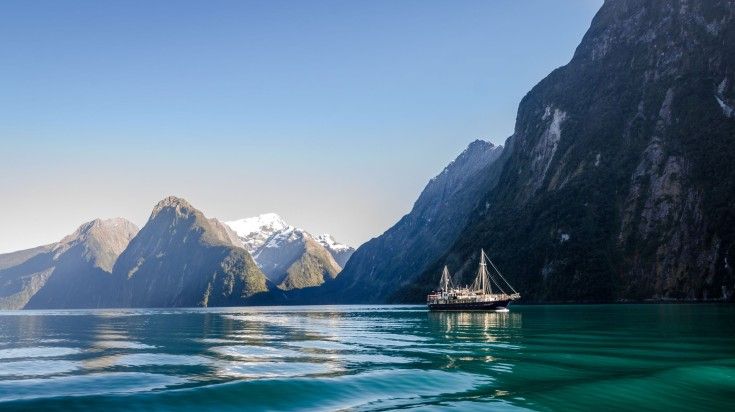 World famlous Fiord of Milford Sound in South Island of New Zealand.  1